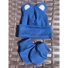 Kit Touca E Luva Com Orelha De Urso