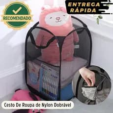 Cesto Roupa Suja Leve Nylon Pop-Up Dobrável Ventilado Grande Capacidade Portátil Envio Imediato