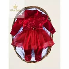 Macacão bebê com vestido/usa separado Manuela