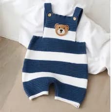 Jardineira bebê Listras em tricot romper Luan
