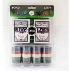 Jogo Poker 2 Baralhos + 100 Fichas + Feltro Verde