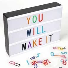 Letreiro Quadro Led Light Box Cinema Com 96 Letras Coloridas