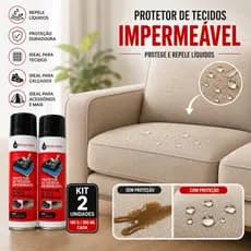 Kit 2 latas Spray Impermeabilizante Protetor para tecidos e estofados 300ml