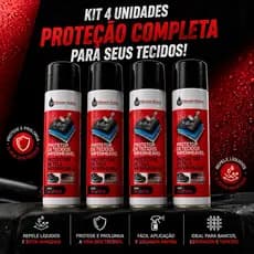 Kit 4 latas Spray Impermeabilizante de Tecidos Protetor de Sofá Cadeira Banco Automotivo
