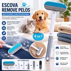 Escova de Limpeza Mágica Multiuso Multifuncional 4 em 1 Tira Poeira Removedor De Pelos de Pet e Roupa