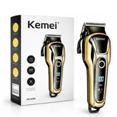 Maquina De Cortar Cabelo Profissional Kemei Sem Fio Modelo 1990 Preto
