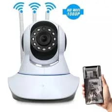Câmera Wifi Segurança 360º 720p 3 Antenas Sistema App Yoosee/yyp2p