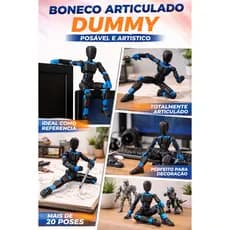 Boneco Articulado Dummy Artístico | Manequim para Desenho | Figura Posável Decorativa