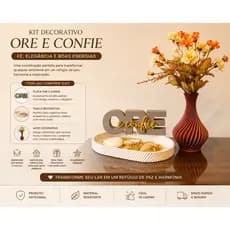 Kit Decorativo Ore e Confie + Vaso Moderno + Tigela Decorativa | Decoração Elegante Sala Quarto Escritório