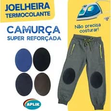 4 PARES JOELHEIRAS TERMOCOLANTES APLIK REFORÇO CALÇA E UNIFORME INFANTIL