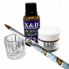 Kit X&D Acrílico Monomer/Pó acrilico/ Pincel/ Dappen para Acabamento Profissional Envio Rápido!