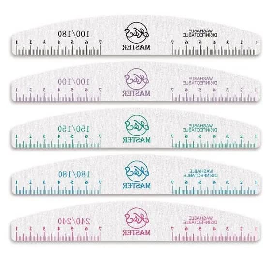 Kit com 10 unidades de Lixas Reguá Unhas Porcelana Acrygel Fibra K&S