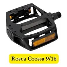Par Pedal Alumínio Plataforma GTA Bike Rosca Grossa 9/16 Esfera