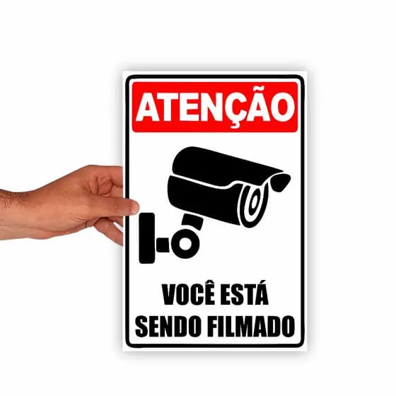 Placa Filmagem Atenção Você Está Sendo Filmado Câmeras Segurança