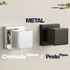 Acabamento Registro Misto quadrado C80 cromado ou preto Deca Similar acabamento registro chuveiro