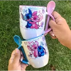 caneca personalizada stich e Angel