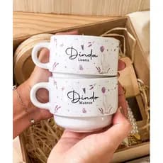 Kit Xícara Personalizada Dindo e Dinda | Presente para Padrinho e Madrinha | Lembrança Batizado / Convite Especial