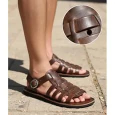 Sandália de Couro Rasterinha Masculino Franciscana Tradicional 4 TIRAS Marron