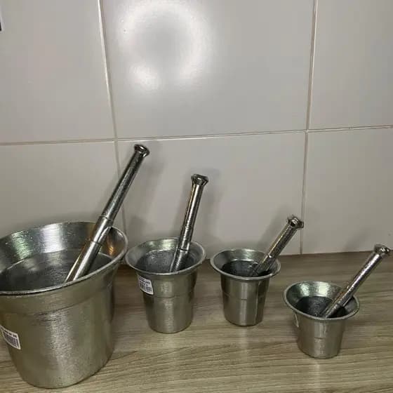 Socador de Alho Pilão Almofariz Amassador de Alho alumínio batido fundido