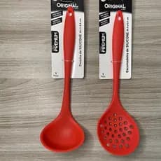 Concha e Escumadeira de Silicone grande - Kit para Servir de Silicone Concha e Escumadeira