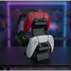 Suporte Para Fone e Controles - Suporte para Headset Gamer Pc Videogame Fone e 2 Controles