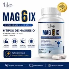 Magnésio 6 Tipos 600mg 60 Cápsulas Alta Absorção | Auxilia Sono, Energia, Músculos e Cãibras | Suplemento Completo MAG 6