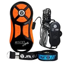 Controle Universal Longa Distancia Jfa K600 Preto/laranja Preto Com Botões Laranjas