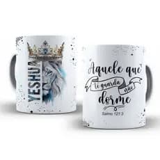 caneca de porcelana com frases leao de juda, personalizada 320 ml turma do bob esponj