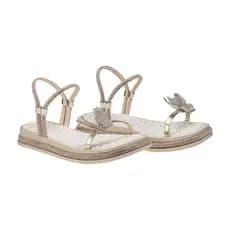 Sandalia Rasteira Borboleta Flat brilho nó feminina strass
