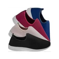 Tênis Calce Fácil Adulto LISO SIMPLES conforto calce fácil, leve moda -Kit 2 Pares, Mesma Numeração-