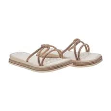 Sandalia Rasteira Flat brilho nó feminina strass