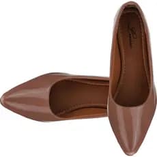 Scarpin Feminino salto grosso moda e conforto bico fino preto e nude