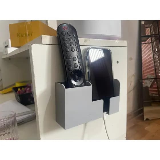 Suporte de Parede para Celular e Controle – Organizador Impresso em 3D