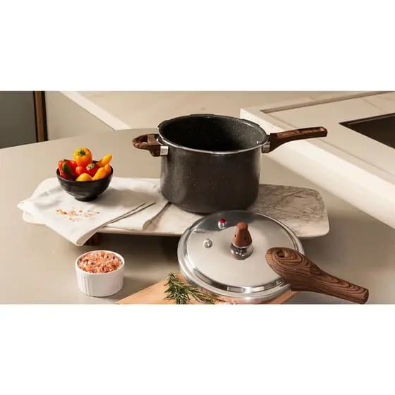 Panela de Pressão Brinox Ceramic Life Granito Antiaderente Cerâmico Fundo de Indução 4,2 Litros
