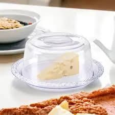 Queijeira Porta Queijo Com Tampa De Acrílico Cristal Lindo