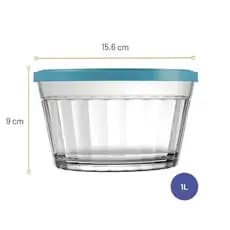 Tigela Bowl Nadir c/ Tampa 1 lt Copo Americano, Ideal para Forno Convencional, Micro-ondas e Freezer