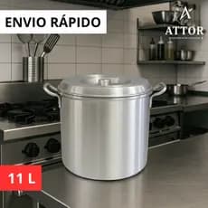 CALDEIRÃO HOTEL N24 11L EM ALUMÍNIO REFORÇADO E ALÇA FUNDIDO, LATA DE ARMAZENAR CARNE NA BANHA, LATÃO DE ALUMÍNIO