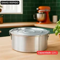 MARMITA COM TRAVA N18 1,5L POTE PARA COMIDA VASILHA COM TRAVA ARMAZENAR COMIDA MARMITA FITNESS  – 1 UN