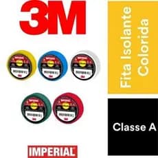Fita Isolante 3m Imperial 18mmX10m Cores - Amarela / Azul / Branca / Verde / Vermelha