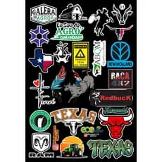 Cartela de Adesivo Country Tuning para Moto Capacete Garrafa De Tereré