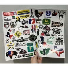 Kit 2 Cartelas Adesivos Tereré Garrafa Térmica Country Cowboy