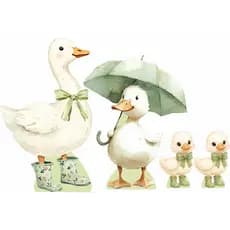 Familia Pato Ganso em mdf Decoração Aniversario Chá de Bebe 80cm 70cm 30cm