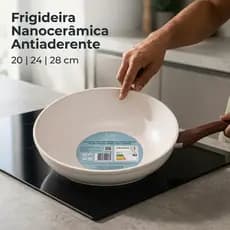 Frigideira Antiaderente Ceramica Revestimento Granito 20cm Não Gruda
