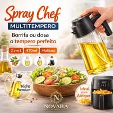 Galheteiro de Vidro Spray Borrifador Azeite Óleo Vinagre 470ml 2 em 1 Pulverizador