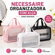 Necessaire Organizadora com Alça Bolsa Maquiagem Higiene Viagem Academia Sortida