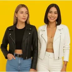 Kit 2 Jaquetas de Couro Feminina Courino Jaqueta Estilosa