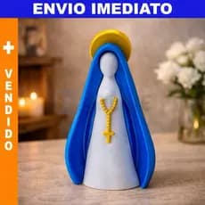 Imagem Nossa Senhora Aparecida Moderna Decorativa – Azul com Detalhes Dourados