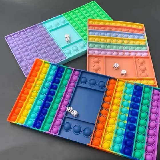 Tabuleiro Pop It Challenge Foxmind Push Pop It Fidget Toy Praça Bolha Sensory colorido
