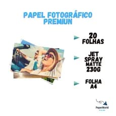 Papel Fotográfico Premium A4 SPRAY MATTE 230g 20 Folhas CODE--BC2014