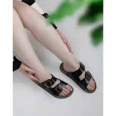 Sandália Birken Feminina Confortável  2 Tiras Fivela Ajustável Casual Leve Marrom 34-40